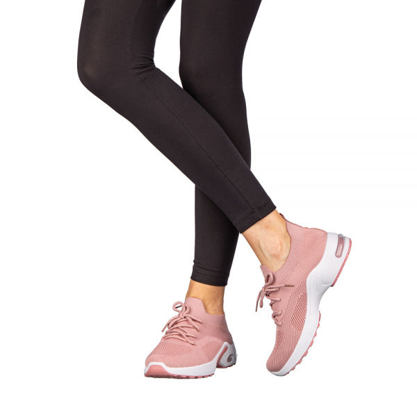 Γυναικεία αθλητικά παπούτσια ροζ από ύφασμα Fepa, 4 - Kalapod.gr